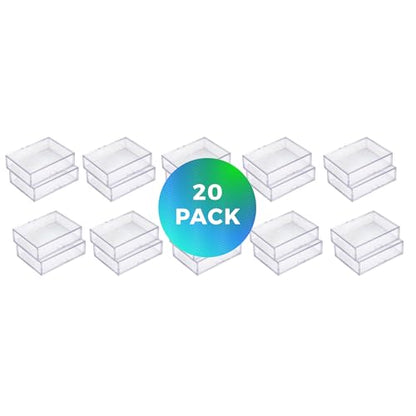 20-Pack Clear Acrylic Card Storage Boxes with Lids – Holds 52 Playing Cards or 50 Standard Trading Cards Each, Stackable Organizer for Sports & TCG Cards (Unsleeved) - size: 3 1/2" L x 2 1/2" W x 1" H, style: 20.0