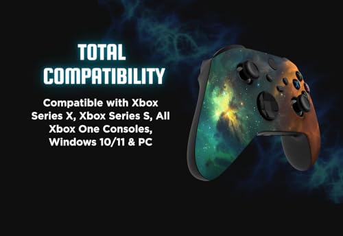 Stealth Controllers Wireless Controller for Xbox Series S, Xbox Series X, Xbox One - Soft Touch Feel - Custom Series S/X Controller (Green/Orange Galaxy) - color: Green/Orange Galaxy