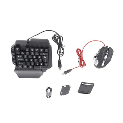 GOWENIC Mini Gaming Keypad Mouse, 35 Keys USB RGB Wrist Rest Half Hand Keypad, Portable Gaming Keyboard Mouse Converter with Adapter for iOS