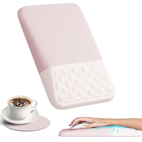 Ospelelf Mouse Pad with Wrist Rest Ergonomic Comfortable Pain Relief Mousepad Wrist Support for Computer Solid Pink - color: Solid Pink