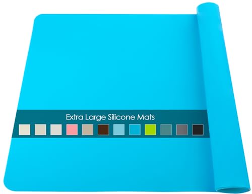 Extra Large Silicone Craft Mat for Kids, Large Silicone Sheet for Crafts, Kitchen Non-Stick Baking Mat, Heat Resistant Countertop Mat, Waterproof Placemat, Multipurpose Mat, Blue (23.62x15.75 inches) - color: 03-blue, size: 23.6"L x 15.7"W