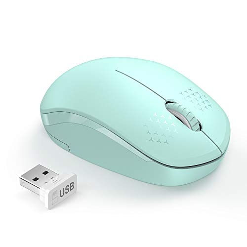 seenda Wireless Mouse for Laptop, 2.4G Noiseless Mouse with USB Receiver - Optical Tracking Portable Computer Mice for Chromebook, PC, Tablet, Windows System, 24 Months Battery Life - Mint Green - color: Mint Green