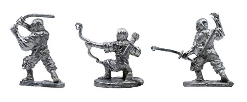IRON WIND METALS 3 Piece Ninjas Set - 100% Lead-Free Pewter - Classic Fantasy Miniatures for 28mm Table Top Games - Made in USA - RAL Partha Miniatures