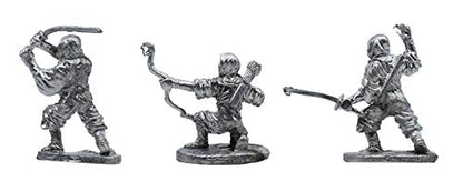 IRON WIND METALS 3 Piece Ninjas Set - 100% Lead-Free Pewter - Classic Fantasy Miniatures for 28mm Table Top Games - Made in USA - RAL Partha Miniatures