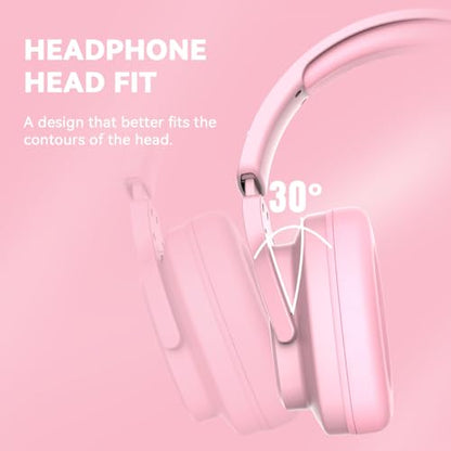 Jimonyer Gaming Headset with Microphone, 7.1 Surround Sound and Noise Canceling Over Ear Headphones for PC/PS5/PS4/Xbox Series/Switch, RGB Light and Soft Memory Earmuffs (Pink) - color: Pink