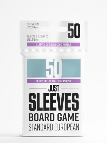 Gamegenic Just Sleeves - Standard European (50 Pack), 59×91 mm Card Sleeves, Cost-Effective Protection Compatible with Prime Prime Size, Entry-Level Clear Sleeves for Board Games, TCGs and LCGs