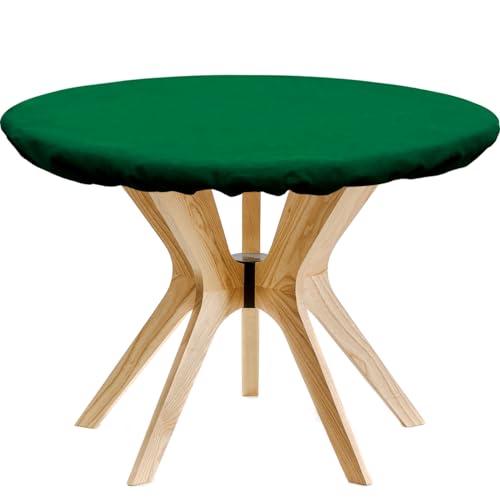 Felt Card Table Game Cover,36.2 Inch Round Tablecloth,Game Table Topper Mat Fit 36-48 Inch,Elastic Foldable Poker Table Cover Protector for Card Games, Mahjong, Board Games, Dice Games, and More