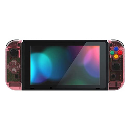 eXtremeRate Cherry Pink Joycon Handheld Controller Housing (D-Pad Version) with Colorful Buttons, DIY Replacement Shell Case for Nintendo Switch & Switch OLED Joy-Con – Console Shell NOT Included - color: Cherry Pink