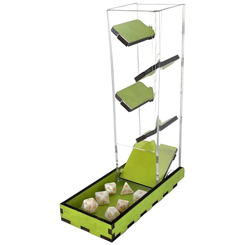 C4Labs Tall 10″ Dice Tower & Basic Tray – Chroma Series – Lime Green - color: Lime Green