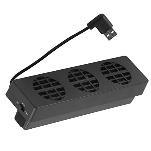 USB Cooling Fan Base Stand Dock Cooler Holder Bracket for Console 3 Built in Fans Turbo Normal Speed Adjustable Compact ABS Black 175mm