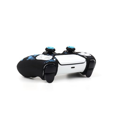 Lion Controller Skin Cover Compatible with PS5/Playstation 5 Controller, RALAN Protector Case Customised Thumb Grip - color: Lion Black Blue