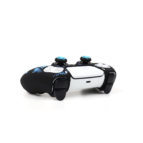 Lion Controller Skin Cover Compatible with PS5/Playstation 5 Controller, RALAN Protector Case Customised Thumb Grip - color: Lion Black Blue