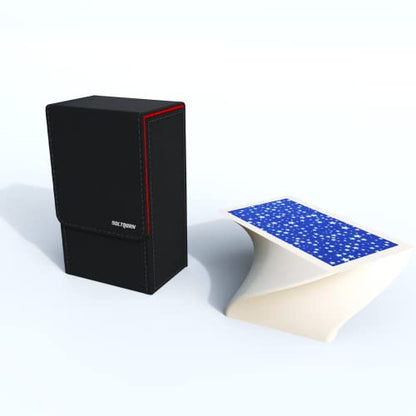 Black Tarot Card Holder with Red Interior; Fold Top Tarot Card Box Case with Magnetic Lid Closure; Fits Standard Tarot Card Deck; Holder Measures Standard Size 5.39 x 3.38 x 2 In (137*86*51mm) (Red) - color: Red
