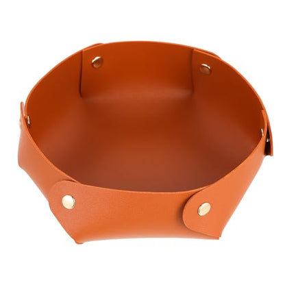 Foldable Pu Leather Dice Tray Large Desktop Storage Plate for RPG Games and Home Tabletop Use Brown