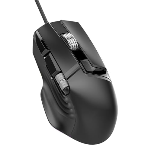 GOWENIC RGB Gaming Mouse, 11 Programmable Buttons, 7 Lighting Modes, 1200-12400 DPI, Ergonomic Design, with Dual Scroll Wheels and 20 Macro Slots, for PC Computer Gaming