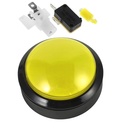 Illuminated Yellow Pushbutton Switch with Micro Switch 63# Convex Gaming Button Replacement for Arcade Machines and Vending Controls