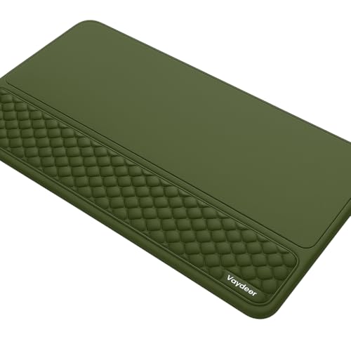 Vaydeer Extra-Large Wrist Rest with Keyboard Stand, Ergonomic Wrist Support Pad, Soft Memory Foam Wrist Cushion for Mechanical 100% Full-Size Keyboard, Carpal Tunnel Pain Relief, Green - color: Olive Green, size: Extra Large Wide