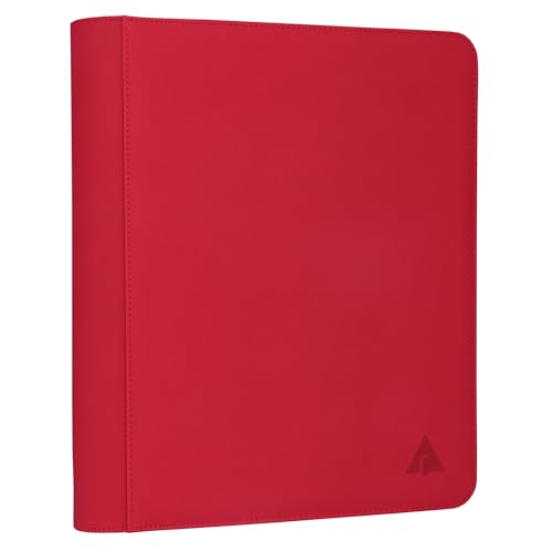 Top loader Binder, Holds 504 Top loaders, 9-Pocket Top Loader Binders with Sleeves for TCG & Sports Cards in 3'' x 4'' Top loaders -Red - color: Red