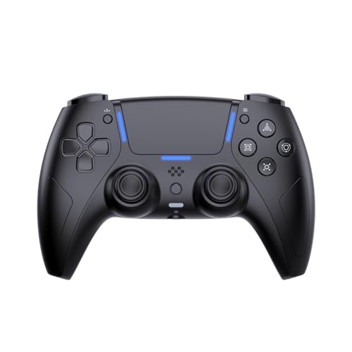 JDDWIN LED Wireless Gaming Controller for PS5/PC/Android/IOS/MAC/Steam Deck,Hall Effect Joystick, Bluetooth, 3.5mm Audio Jack, Dual Vibration, 6-Axis Motion Contro Gamepad with Speaker (Black)