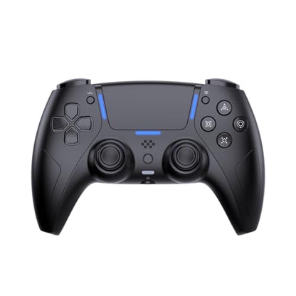 JDDWIN LED Wireless Gaming Controller for PS5/PC/Android/IOS/MAC/Steam Deck,Hall Effect Joystick, Bluetooth, 3.5mm Audio Jack, Dual Vibration, 6-Axis Motion Contro Gamepad with Speaker (Black)