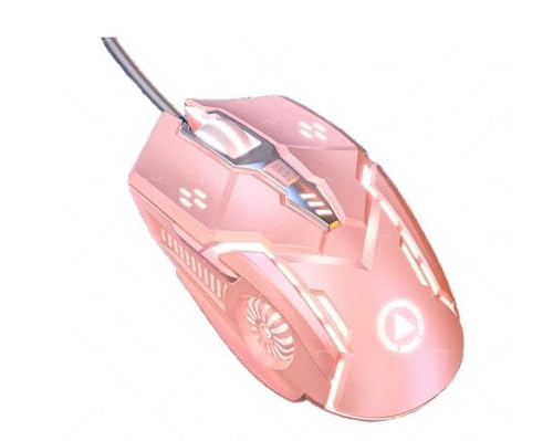 CHONCHOW Gaming Mouse - Wired, 6 Buttons, 4 Adjustable DPI Up to 3200 DPI, 7 Color LED Light, Used for Games and Office, Compatible with Computer/Laptop/Tablets (Pink) - color: Pink