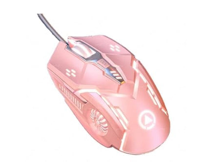 CHONCHOW Gaming Mouse - Wired, 6 Buttons, 4 Adjustable DPI Up to 3200 DPI, 7 Color LED Light, Used for Games and Office, Compatible with Computer/Laptop/Tablets (Pink) - color: Pink