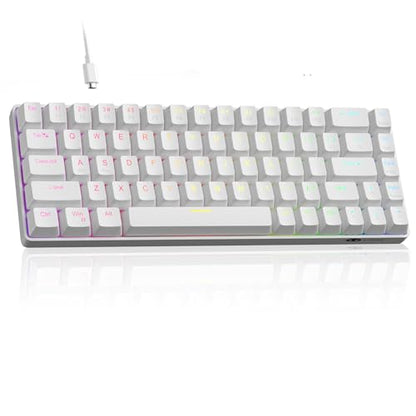 MageGee 60% Rapid Trigger Gaming Keyboard, Hall Effect Magnetic Switch, Actuation Point Adjustable, Hot Swappable RGB Backlit Wired Keyboard with Arrow Keys for Win/PC/MAC, White - color: White