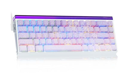 x AULA HERO 68 HE 60% Gaming Keyboard Wired, Hall Effect Mechanical Keyboard Mini with Adjustable Actuation, Rapid Trigger Mode, 8K Hz Polling Rate,0.125ms Latency,Side Printed PBT Keycaps,RGB Backlit - color: Purple