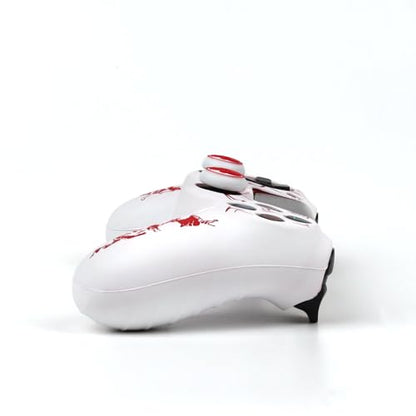 RALAN Horned Skull Head Design Controller Skin Cover with 2 Thumb Grips Compatible with PS4/Playstation 4 Slim/Pro Controller - color: Horned Skull White Red