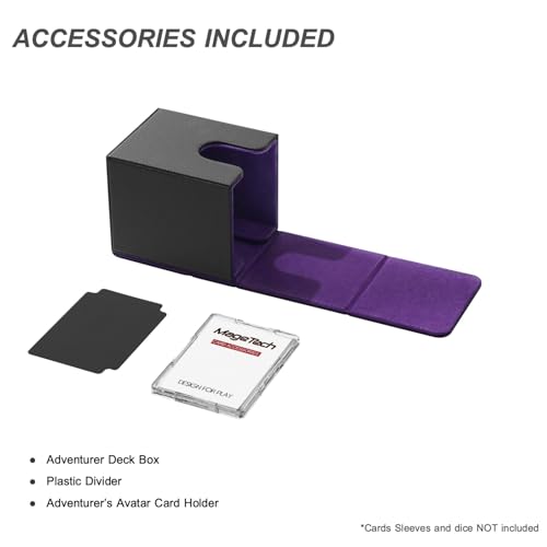 Mage Tech Adventurer [Hero] Modular Deck Box - Holds 99 Double-Sleeved Cards - Includes Avatar Holder - Ultra-Rugged, Expandable Design - MTG Commander/EDH & More - Black/Purple - color: 2. Eclipse (Black/Purple), style: 2. Hero