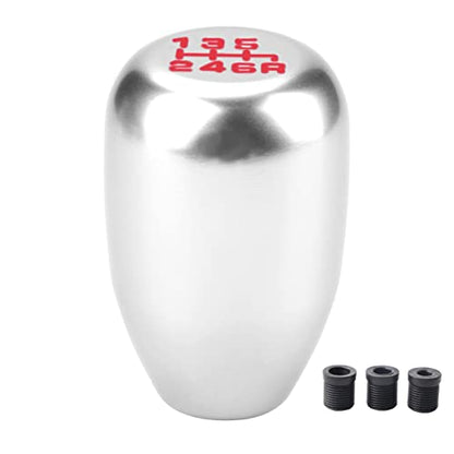 Dweekiy 2.25 Inch Silver Universal Manual Gear Shift Knob - Direct Replacement 6 Speed Shifter Head with Adapters for Most Cars - color: Silver