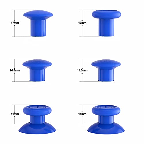 eXtremeRate ThumbsGear Interchangeable Ergonomic Thumbstick for PS5 Controller, for PS4 All Model Controller - 3 Height Domed and Concave Grips Adjustable Joystick - Blue - color: Blue