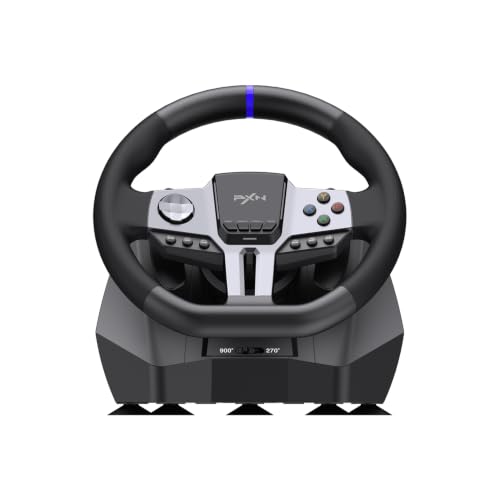PXN Racing Wheel, 270&900° V9 Gen2 Gaming Steering Wheel | 3 Pedals, H Shifter, APP Support, Vibration Feedback, for PC, PS4, Xbox One, Xbox Series X/S