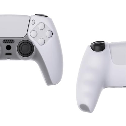 PlayVital Transparent Clear White Pure Series Anti-Slip Silicone Cover Skin for ps5 Controller, Soft Rubber Case for ps5 Wireless Controller with Clear White Thumb Grip Caps - color: Transparent Clear White