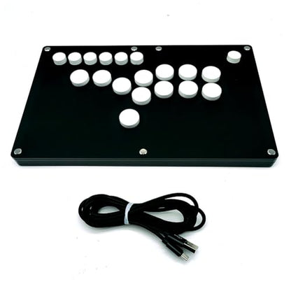XIAO SHI MIN STORY Ultra-Thin All Buttons Style Arcade Joystick Fight Stick Game Controller for PS4/PC/USB Hot-Swap Cherry MX WASD Layout/Steam Game Keyboard