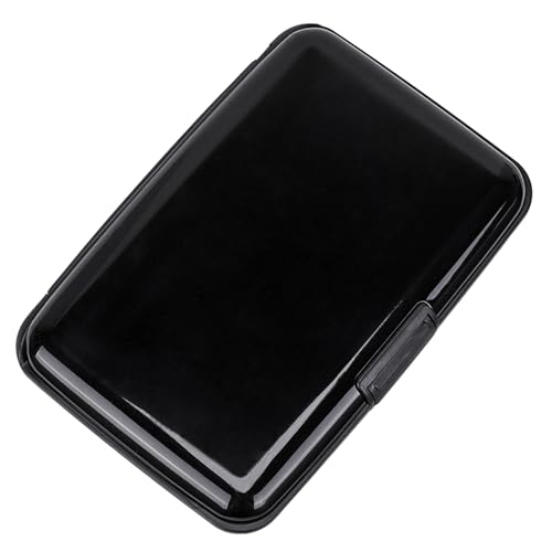 ELFISH Mini RFID Aluminum Wallet Credit Cards Holder Business Card Case Metal ID Case for Men Women (Black) - color: Black