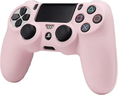 RALAN Pink Controller Skins for PS4, Silicone Controller Cover Skin Protector Compatible with PS4 Slim/PS4 Pro Controller (Pink Pro Thumb Grip x 6,Skull Cap Grip x 2)(Camouflage +White - color: PurePink