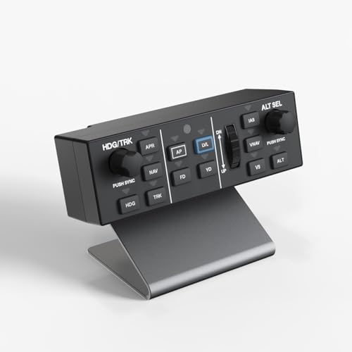 Flight Simulator Digital Autopilot Panel Professional General Aviation Control for Home Cockpit & Desktop Setup PC Flight Simulation Controls - Authentic Aircraft Feel, Plug-and-Play, Aluminum Alloy Stand Included