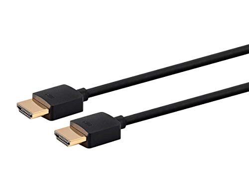 Monoprice 8K Ultra High Speed Slim HDMI Cable - HDMI 2.1, 8K@60Hz, 4K@120Hz, 48Gbps, HDR, VRR, 2ft, Black - size: 2 Feet, style: Cable