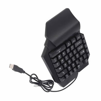 GOWENIC Mini Gaming Keypad Mouse, 35 Keys USB RGB Wrist Rest Half Hand Keypad, Portable Gaming Keyboard Mouse Converter with Adapter for iOS