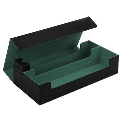 Card Case Holds 800+ Sleeved Cards - MTG, Uno, YuGiOh & More - TCG Deck Box with Strong Magnet Closure (Black/Green) - color: A-Black/Green - 800 Cards