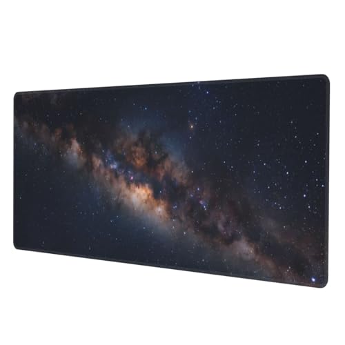Galaxy Large Gaming Mouse Pad 31.5x11.8 XL Extended Desktop Mat with Stitched Edges, Non-Slip Rubber Base & Smooth Cloth Surface for Office, Work & Gaming - color: 21