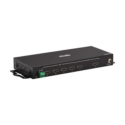 Tripp Lite HDMI Video Switch 4 Computers 2 Monitors, 4 Port 4K@60Hz Video Matrix Splitter, Single Push Button Switch, Headset Audio, TAA Compliant, 3-Year Warranty (B119-4X2-4K)