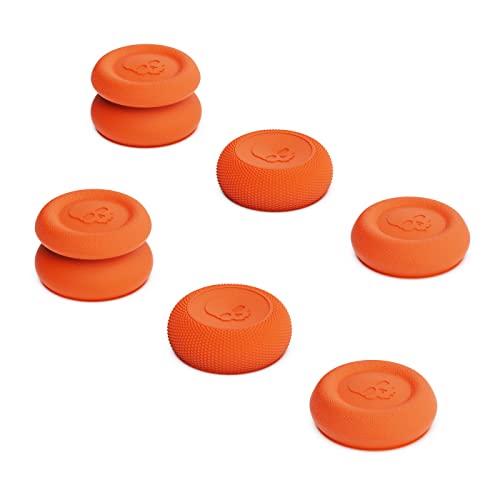 Skull & Co. Skin, CQC and FPS Thumb Grip Set Joystick Cap Analog Stick Cap for Nintendo Switch Pro Controller & PS4 / Slim/Pro Controller- Candy Orange, 3 Pairs(6pcs) - color: Candy Orange, size: Concave-6pcs