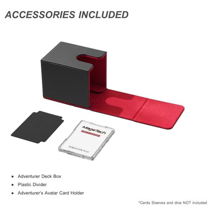 Mage Tech Adventurer [Hero] Modular Deck Box - Holds 99 Double-Sleeved Cards - Includes Avatar Holder - Ultra-Rugged, Expandable Design - MTG Commander/EDH & More - Black/Red - color: 2. Ambition (Black/Red), style: 2. Hero