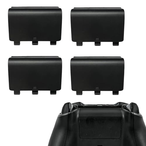 4 Pack Battery Back Cover for Xbox One Controller Battery Back Pack/Shell Cover Repair Part for Xbox One S/X Controller,NOT for Xbox Series X/S(Black) - color: 4 Black