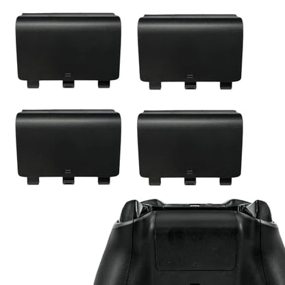 4 Pack Battery Back Cover for Xbox One Controller Battery Back Pack/Shell Cover Repair Part for Xbox One S/X Controller,NOT for Xbox Series X/S(Black) - color: 4 Black