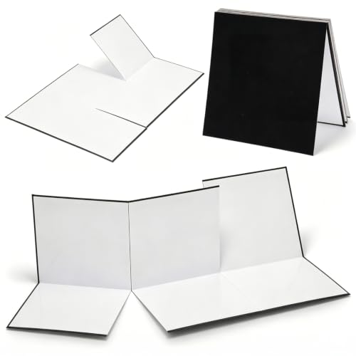 Zhanmai 4 Pcs Folding Blank Game Board 18 x 27 Inches Make Your Own Game Board, Quad Fold Dry Erase Blank Games Boards for School Classroom DIY Games Activities (6 Folds) - style: 18 x 27 in