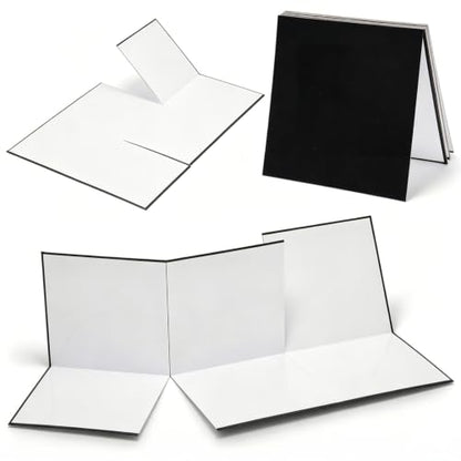 Zhanmai 4 Pcs Folding Blank Game Board 18 x 27 Inches Make Your Own Game Board, Quad Fold Dry Erase Blank Games Boards for School Classroom DIY Games Activities (6 Folds) - style: 18 x 27 in