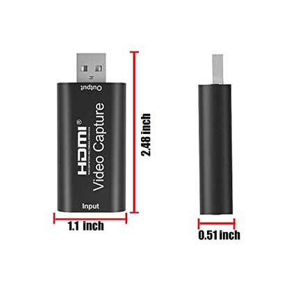 Video Capture Card, Hdmi Video Capture Card, USB Capture Card,4K HDMI to USB2.0, Record via DSLR Camcorder Cam for High Definition Acquisition, for Broadcasting, Amamzing Record, Meeting,ect. (Black)